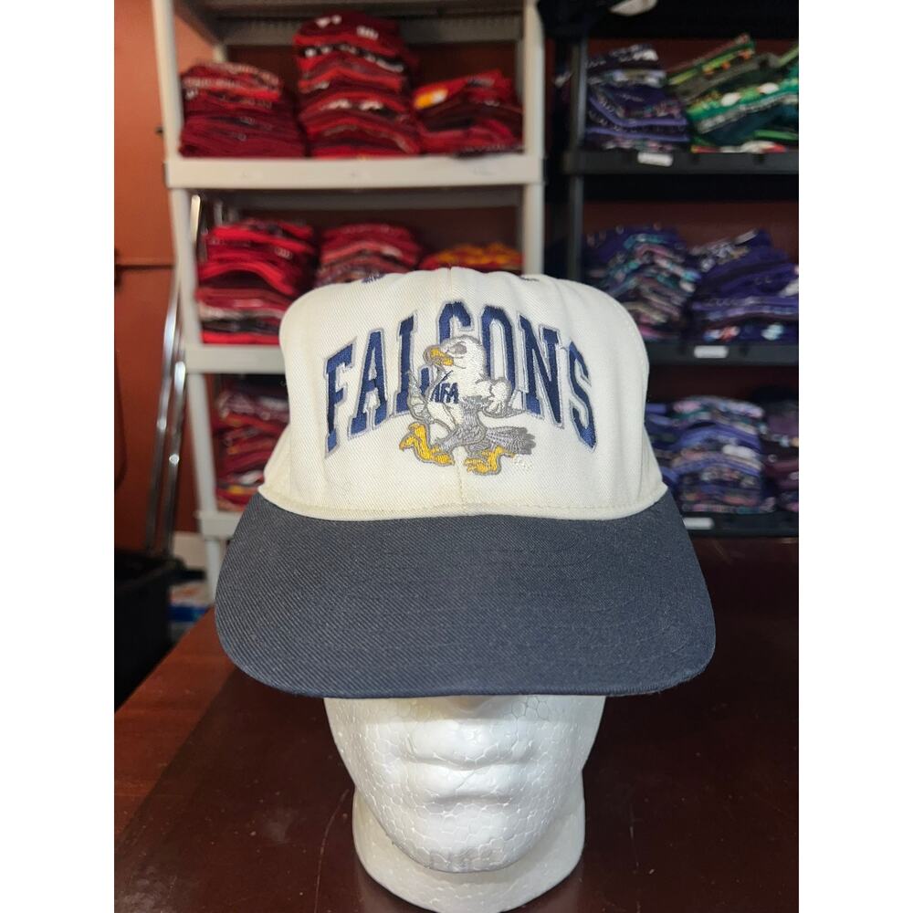 Vintage Air Force Falcons Snapback AFA AF White Graphic Hat Cap VTG OS